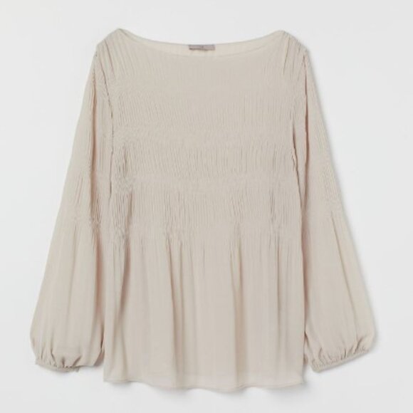 H&M Tops - H&M Smocked Chiffon Blouse